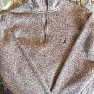 Nautica Men's Heather Gray Zip-Up Sweater